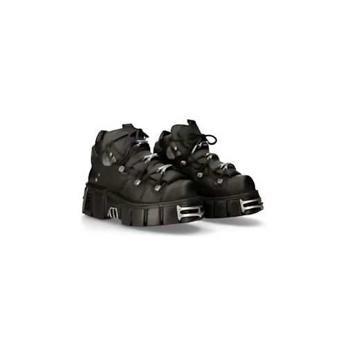 New Rock ANKLE BOOT BLACK TOWER WITH LACES M-106-VS1