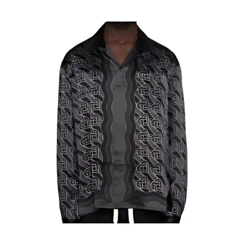 CASABLANCA UBAN COLLAR LONG SLEEVE SHIRT