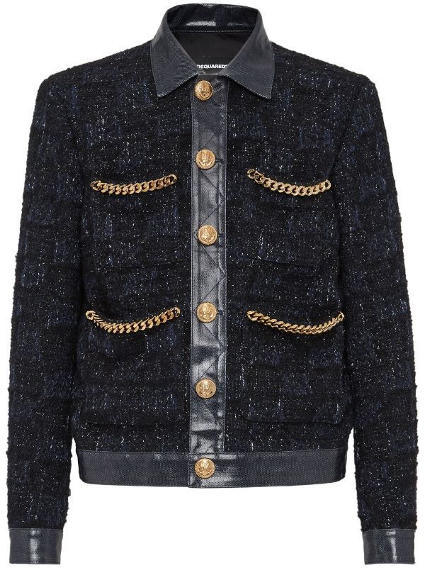 DSQUARED2 チェーンディテール ツイードジャケット