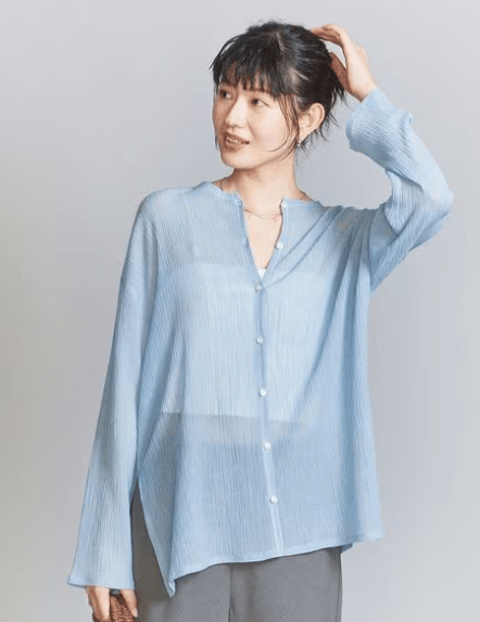 BEAUTY&YOUTH UNITED ARROWS クレープ クルーネックカーディガン