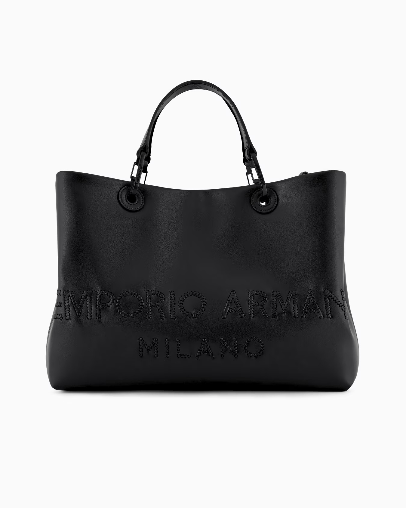 EMPORIO ARMANI MyEA ショッパー レザー 編み込みロゴ
