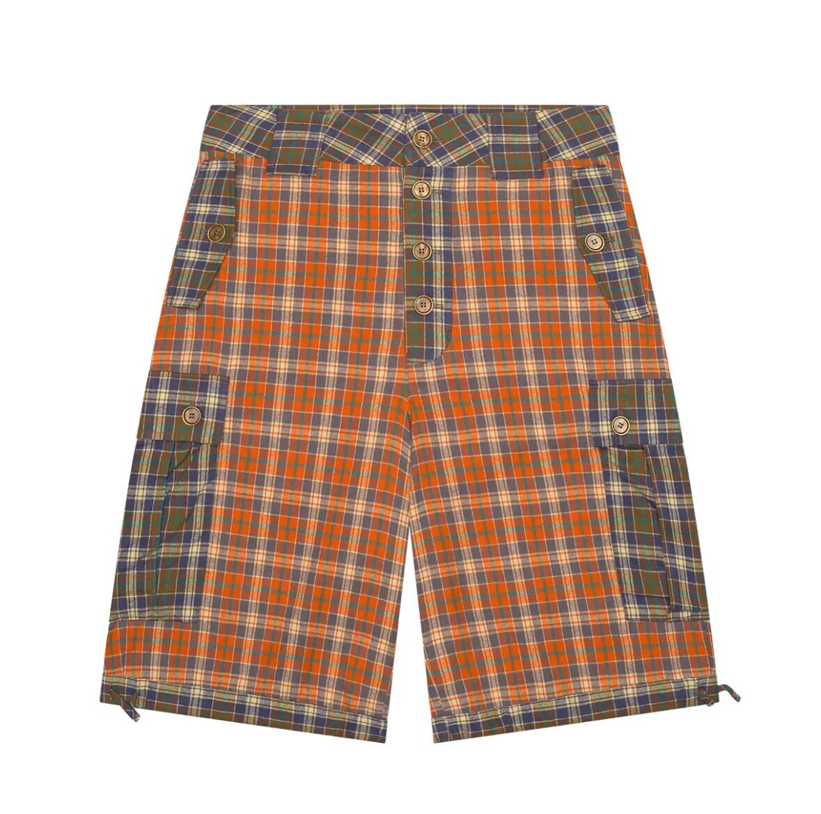 ARIS TATALOVICH PLAID CARGO SHORTS