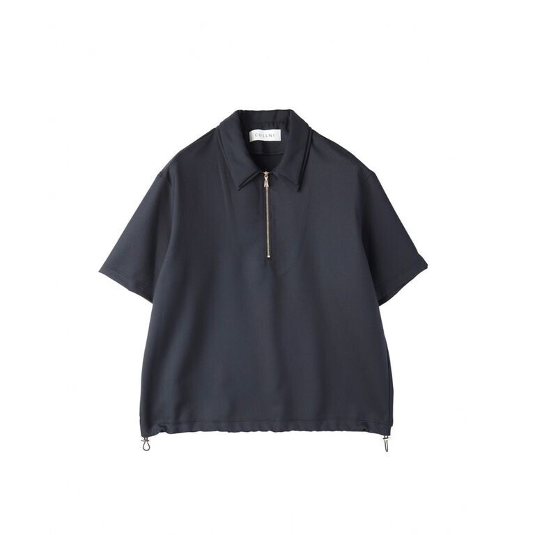 CULLNI Dry Gabardine Layered Collar Half Zip Shirt