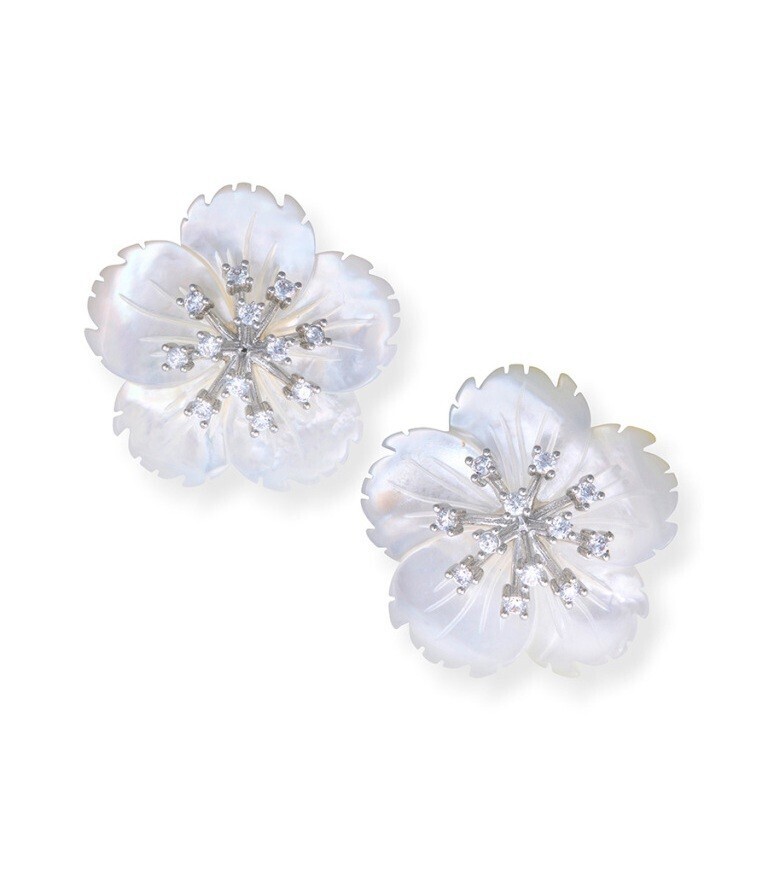 LoveTiara 白蝶貝ジルコニアイヤリング