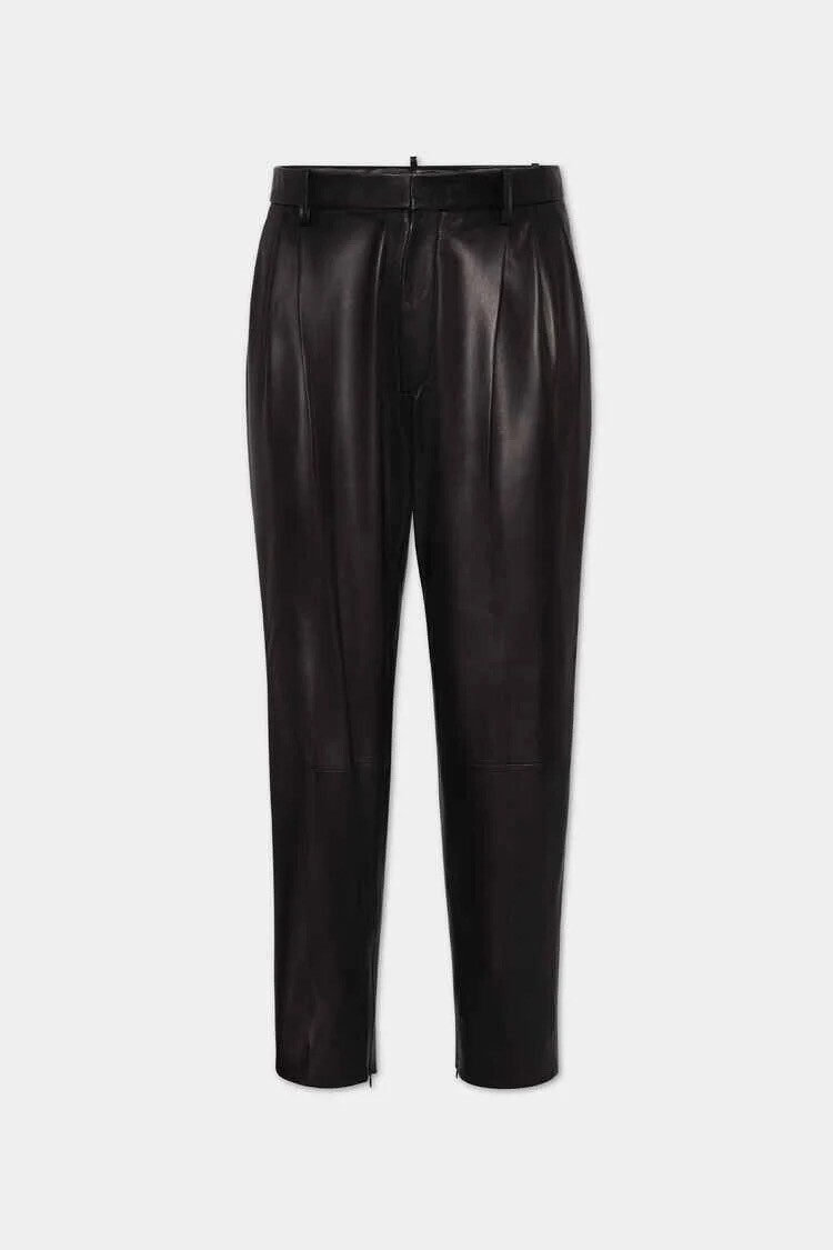DSQUARED2 LEATHER TWO PLEATS PANT
