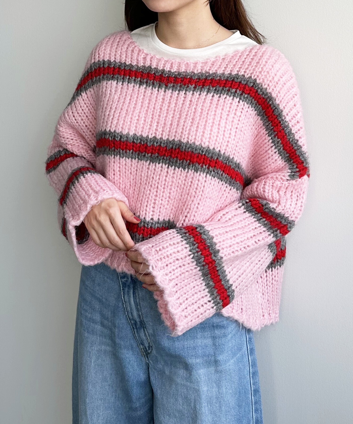COCODEAL インターシャハンドニット