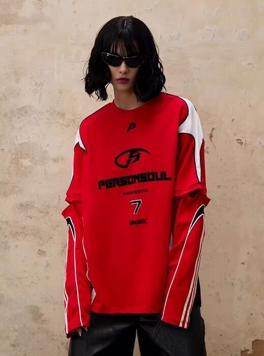 PERSONSOUL Split Sleeve Racing Tee ユニセックス