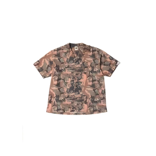 Bark at the Moon camouflage_open collar shirt