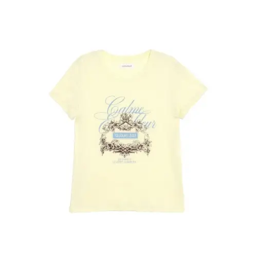 CALNAMUR オーナメントモチーフプリントTシャツ