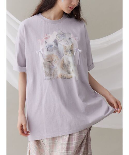 merry jenny キャットリボンビックTee