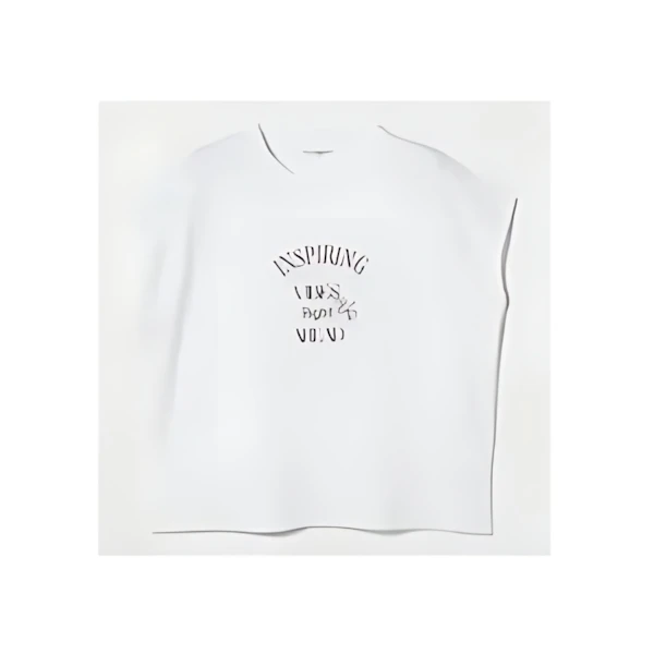 H BEAUTY&YOUTH コットン ロゴプリント フレンチスリーブ Tシャツ