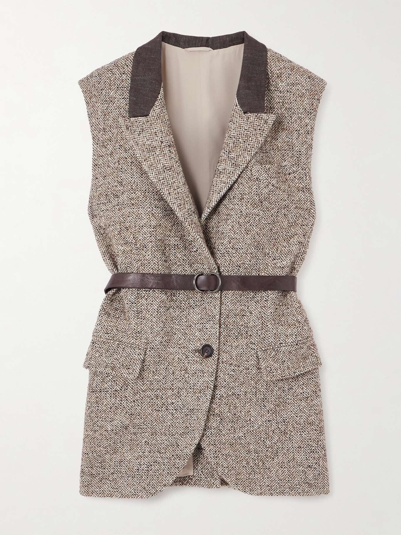 BRUNELLO CUCINELLI Belted cashmere-blend gilet