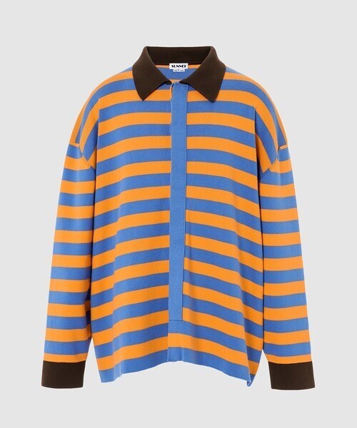SUNNEI SHIRT ORANGE/BLUE STRIPES