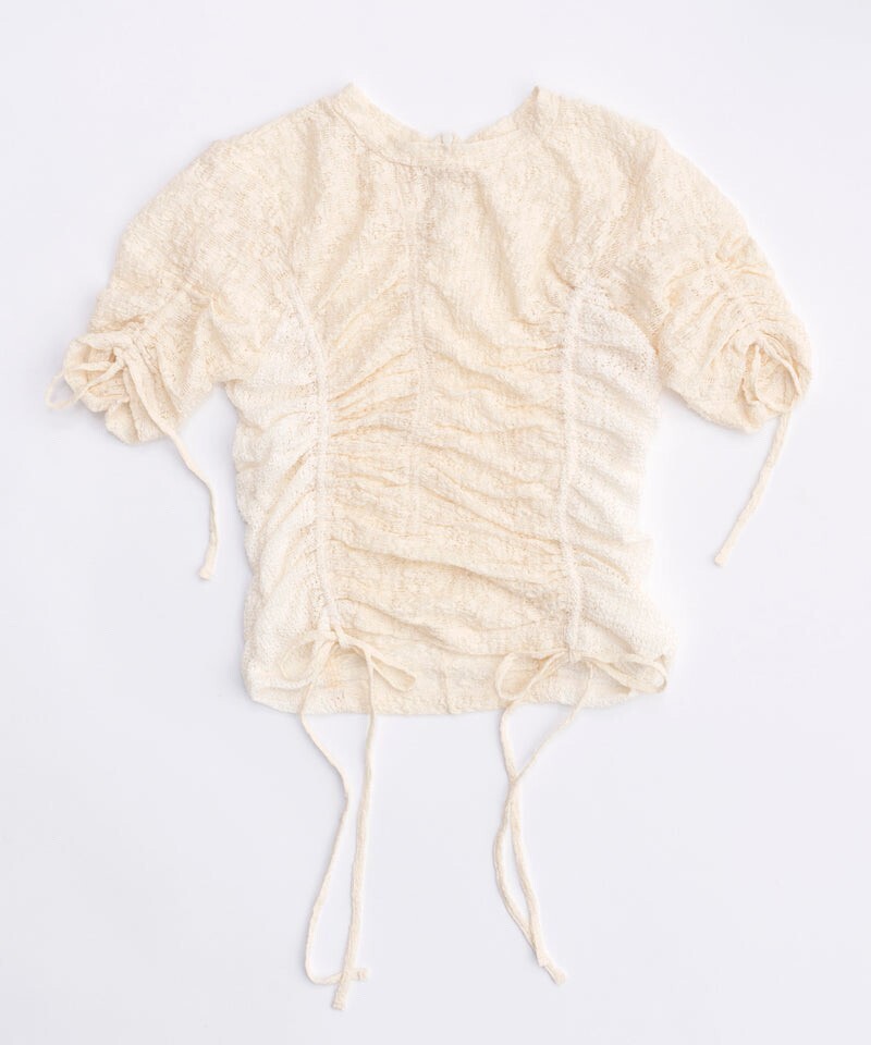 MAISON SPECIAL Lace Shirring Tops