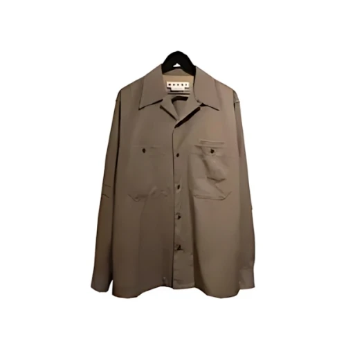 MARNI Tropical Wool Open Collar Shirt