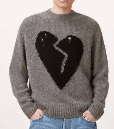 ALLSAINTS LUV HEART OVERSIZED KNITTED JUMPER
