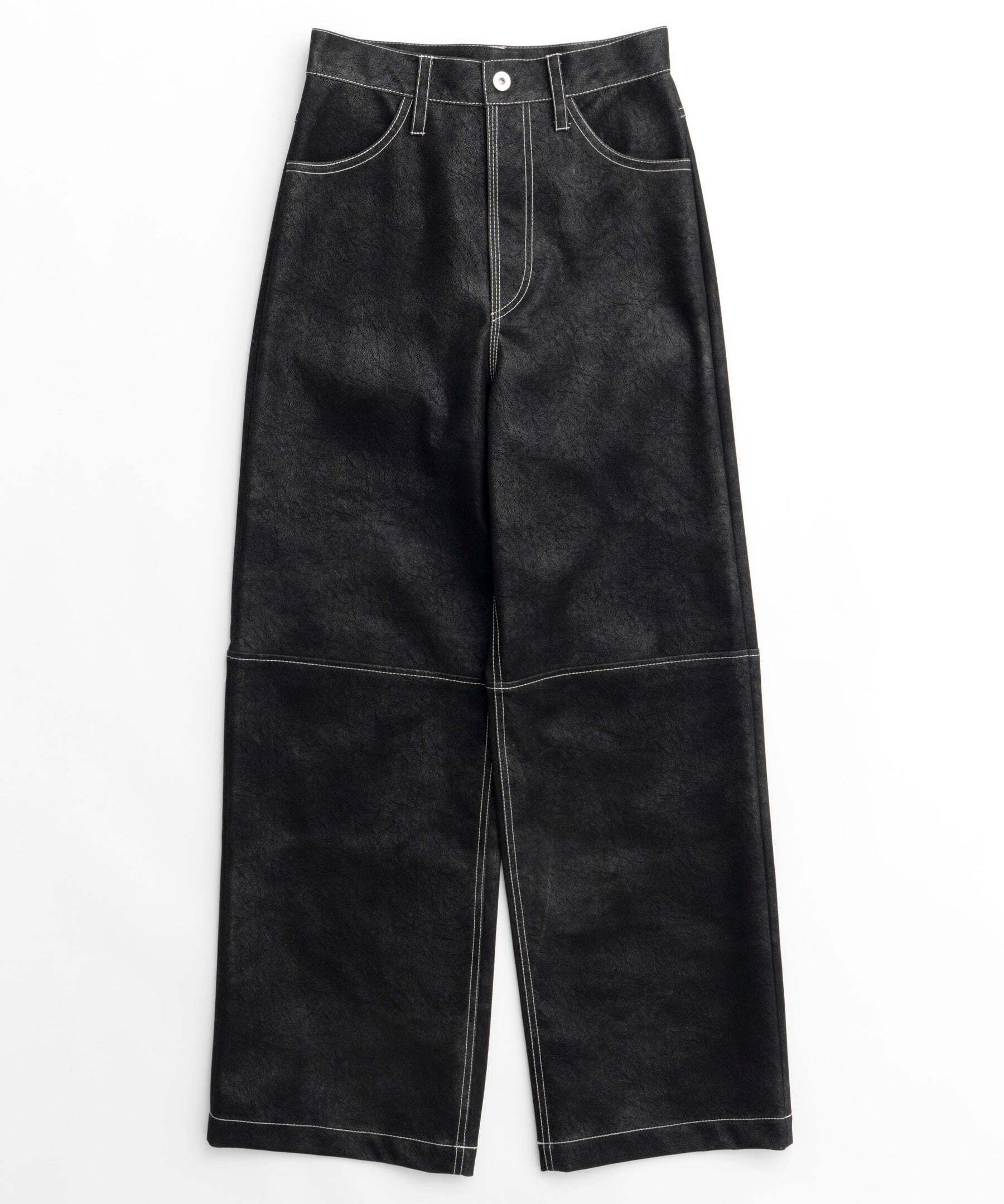 MAISON SPECIAL Vegan Leather Wide Strait Pants