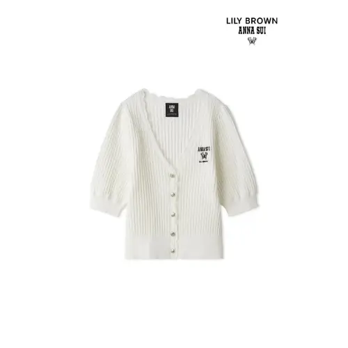 LILY BROWN レースニットカーディガン