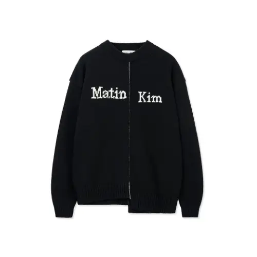 Matin Kim ASYMMETRIC LOGO KNIT PULLOVER