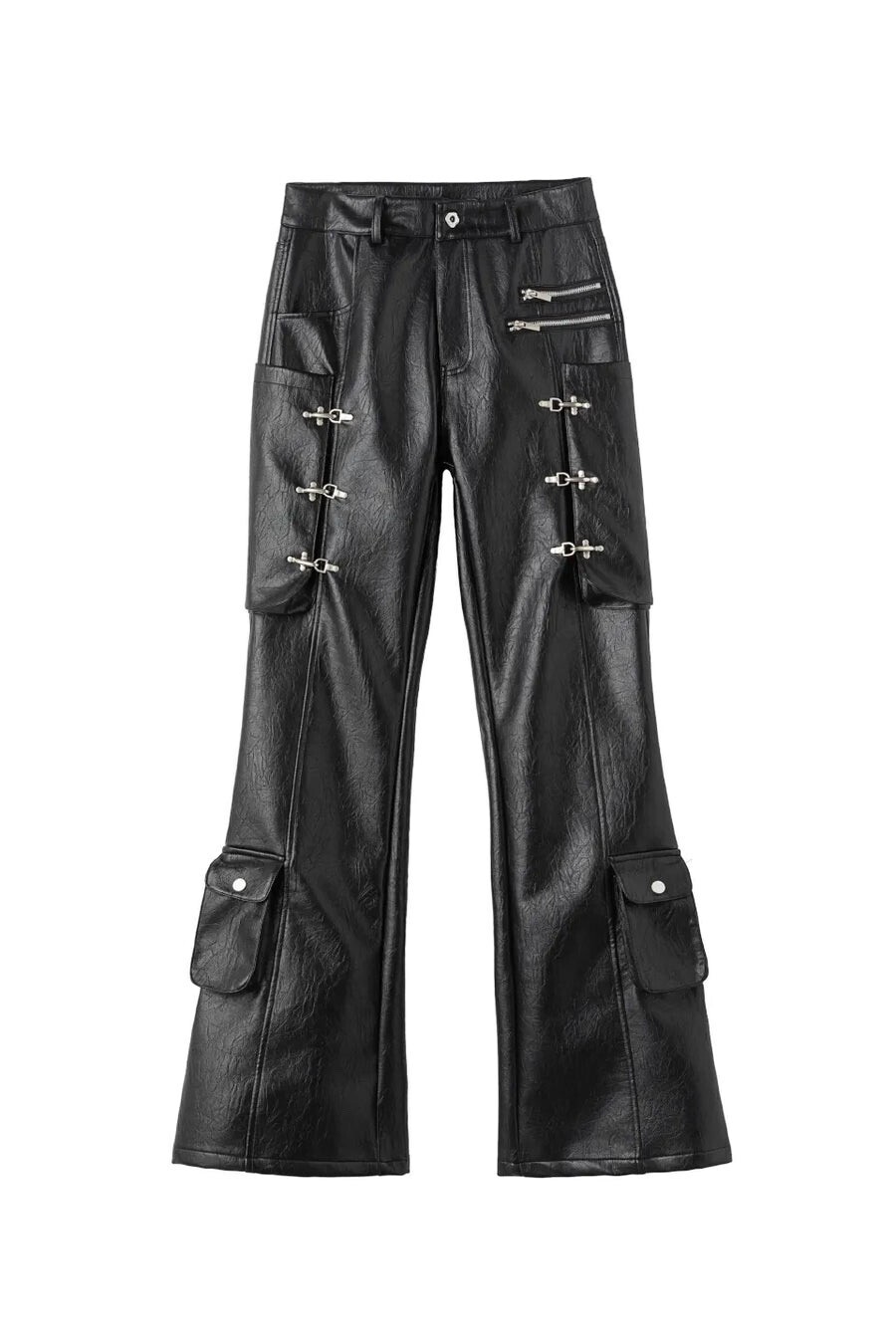 FRKM SCD BULLET FLARE LEATHER PANTS