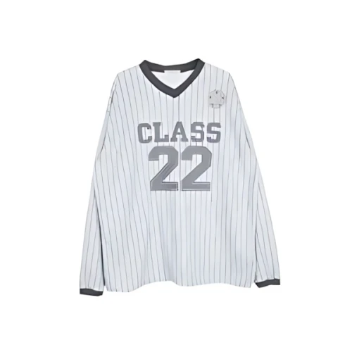 Raucohouse Pin stripe v-neck jersey long sleeve