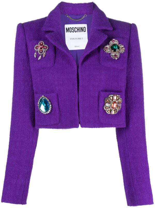 Moschino ビジュートリム クロップドジャケット