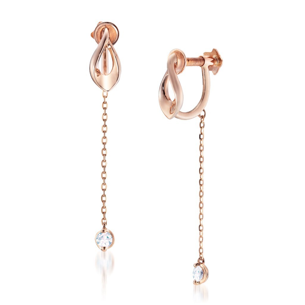 STAR JEWELRY K10 イヤリング FLOWER DEW EARRINGS