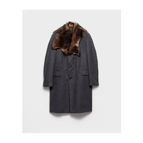 PRADA シングルブレスト ウール コート
