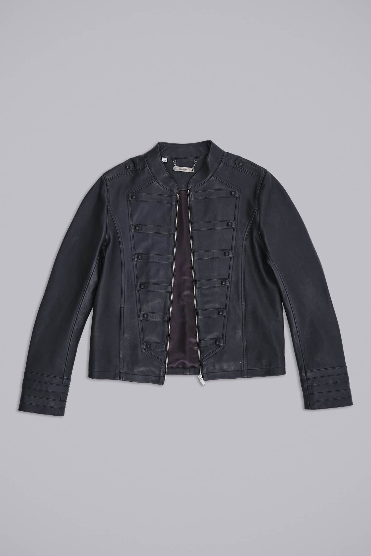 Jaded London Leather Military Jacket