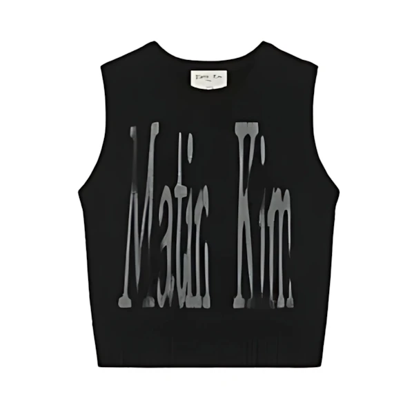 Matin Kim BIG LOGO PRINTING KNIT VEST