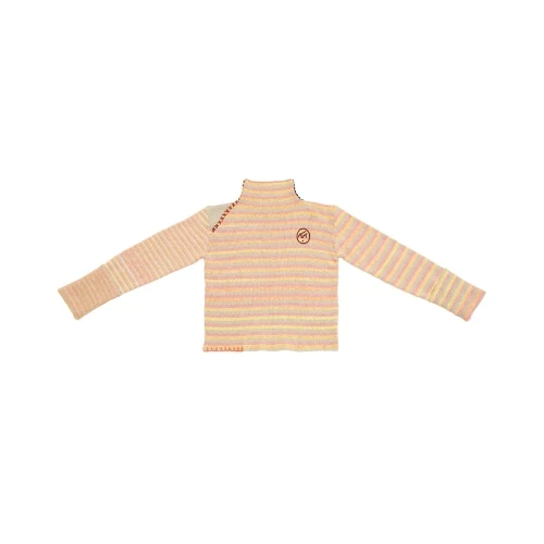 YANYAN SOFTI STRIPE TURTLENECK IN CARNATION SPACEDYE