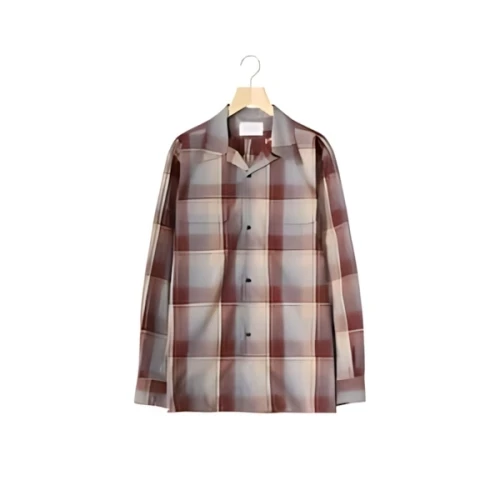 SUGARHILL OMBRE PLAID OPEN COLLAR BLOUSE