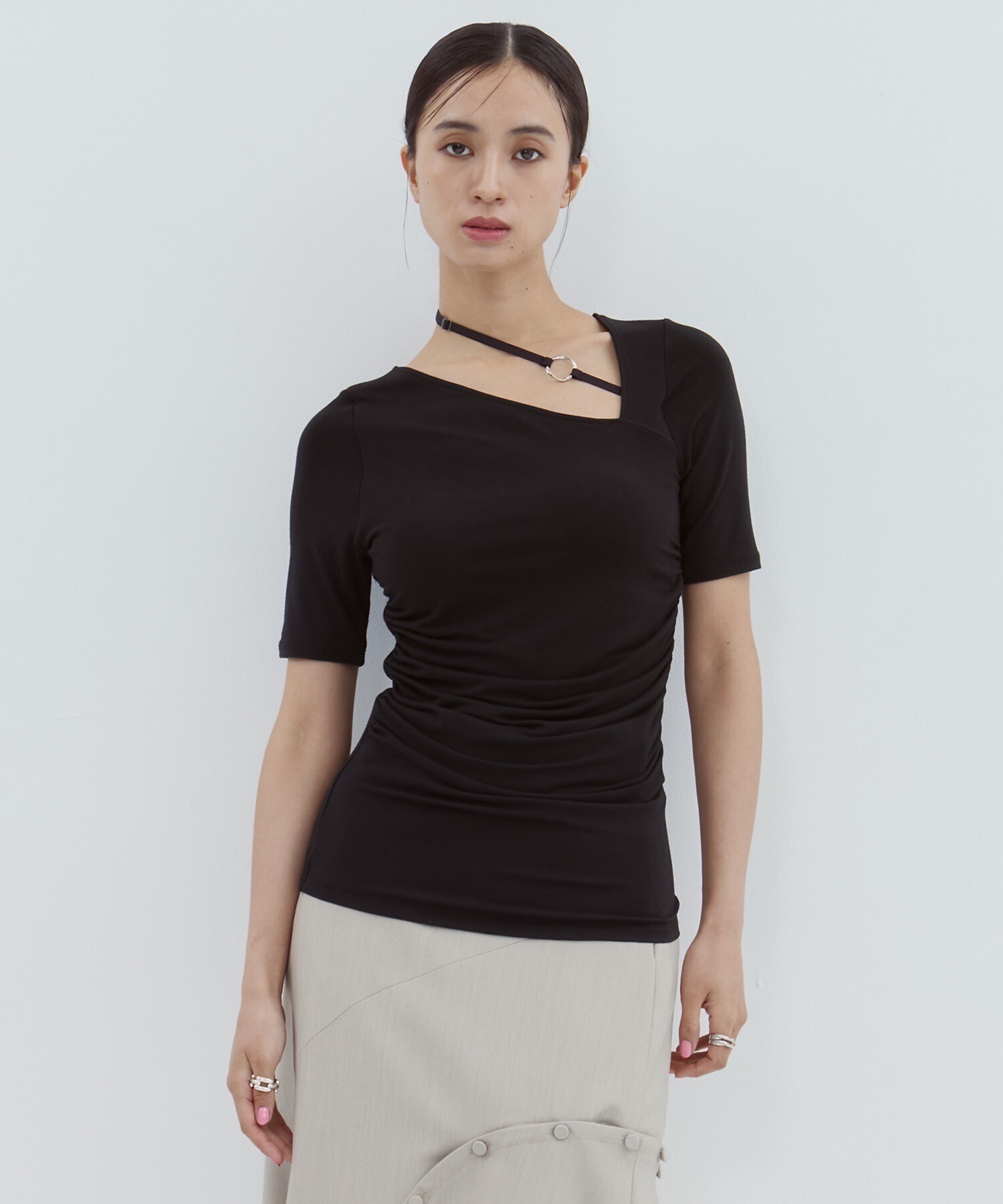 STUDIOUS 【determ/デターム】別注NECK STRAP TOPS/ネックストラップトップス/カットソー