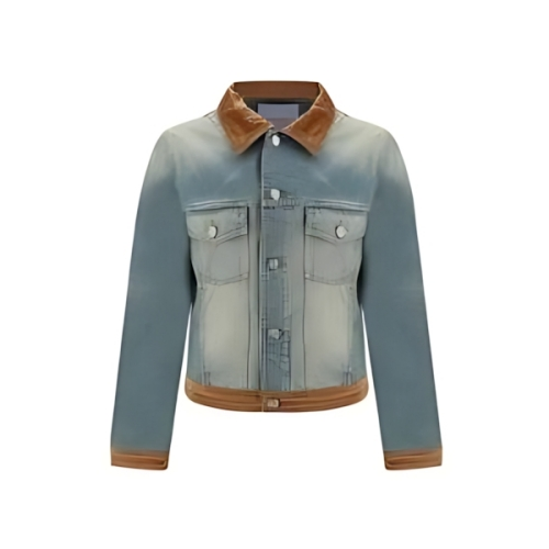 BLUEMARBLE Monogram Unisex Denim Street Style Plain Logo Denim