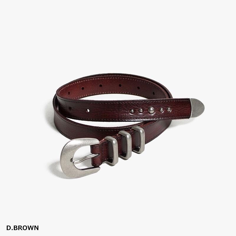 KOOI レザーベルト 104cm ベルト ウエスタンベルト レザーアクセサリー 牛革 STUD LEATHER BELT