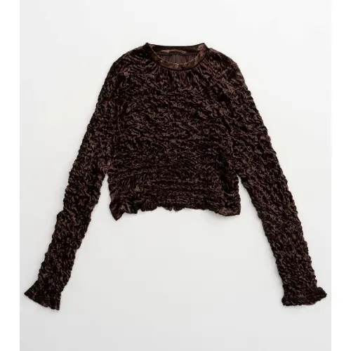 MAISON SPECIAL Shirring Velor Back Zip T-shirt