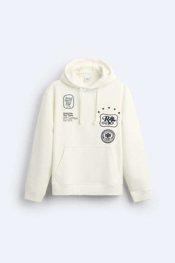 ZARA コントラストプリント スウェットシャツ