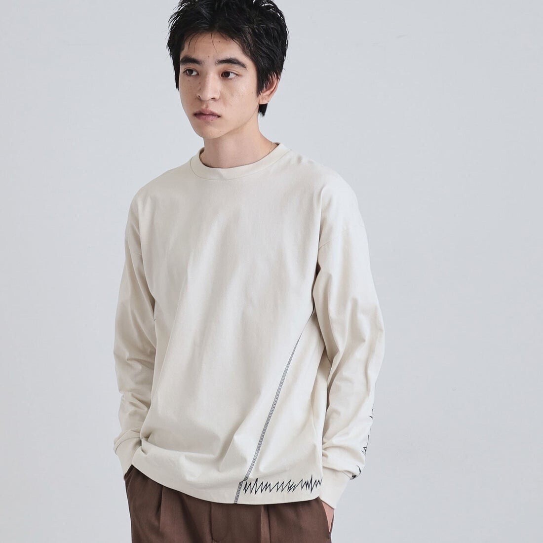 tk.TAKEO KIKUCHI デザインステッチTシャツ （オフホワイト(003)）