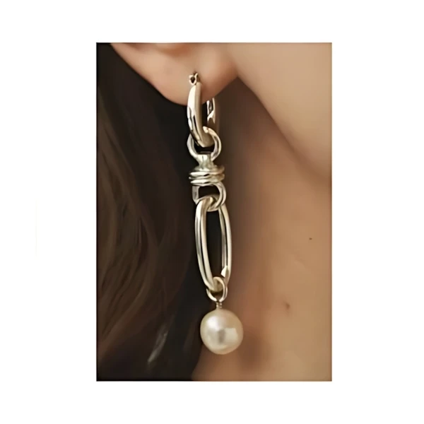 loni Link chain pearl pierce/2WAYチェーンパールピアス