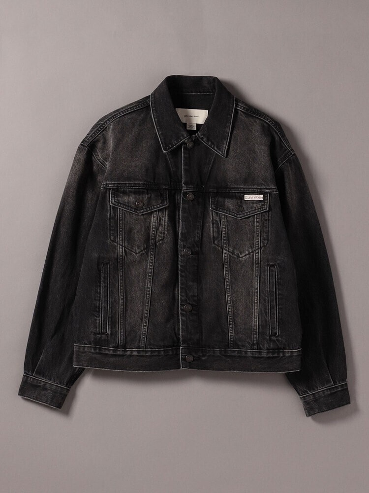 Calvin Klein デニムジャケット - 90s ブラックデニムトラッカージャケット