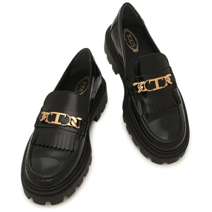TODS ローファー オックスフォード フリンジ ローファー Tチェーン