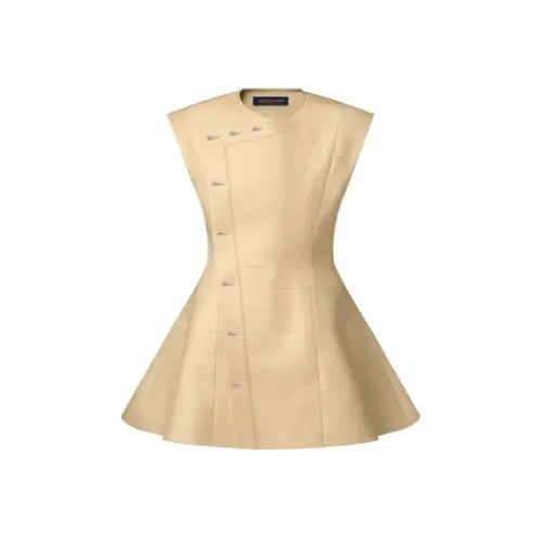 LOUIS VUITTON アシンメトリカルボタンドレス
