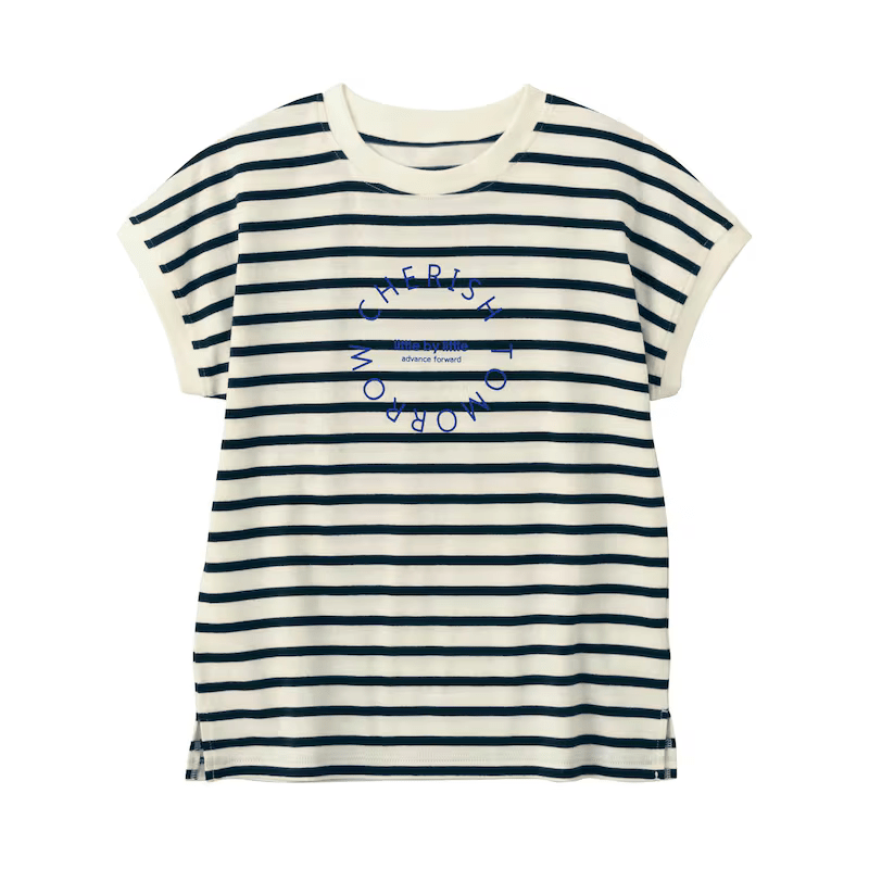 ベルメゾン フレンチスリーブプリントＴシャツ