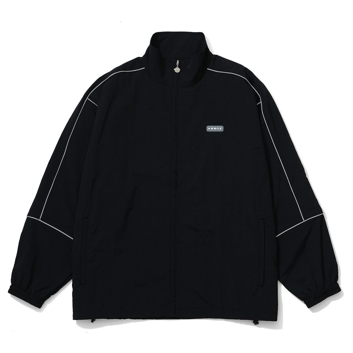KEBOZ REFLECTOR PIPING NYLON TRACK JACKET