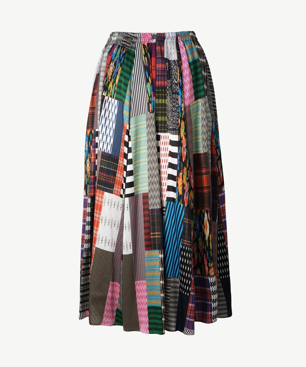 ANREALAGE PATCHWORK PRINT SKIRT