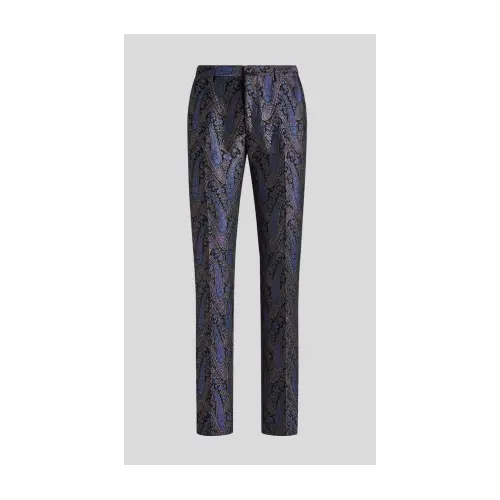 ETRO メタリック ペイズリーモチーフ シェニール ジャカード パンツ