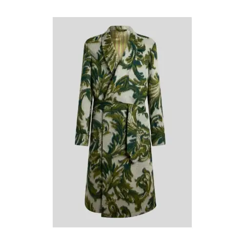 ETRO WOOL-BLEND JACQUARD ROBE COAT