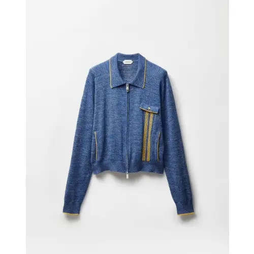 VERSACE ムリネ ジャカード ニット ジッパー カーディガン