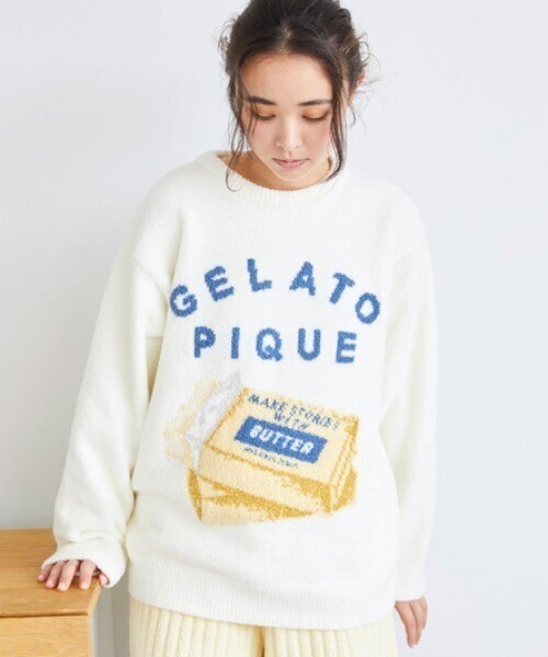gelato pique スフレBUTTER ジャガードプルオーバー