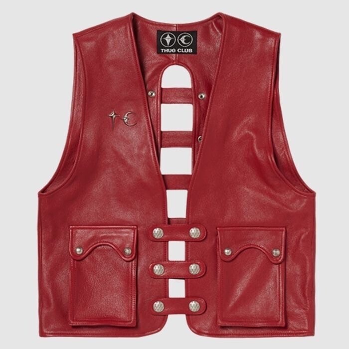 THUG CLUB Goat Skin Leather Vest 5FT1909